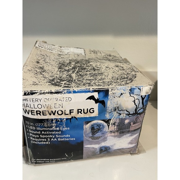 Spirit Halloween Decoration Scary Werewolf Rug Rare Open Box - Picture 11 of 13
